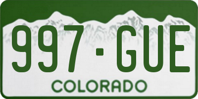 CO license plate 997GUE