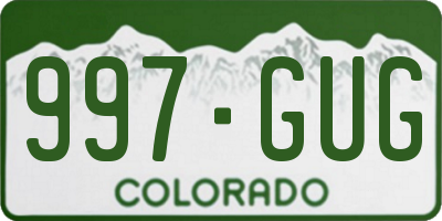 CO license plate 997GUG