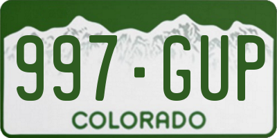 CO license plate 997GUP