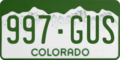 CO license plate 997GUS