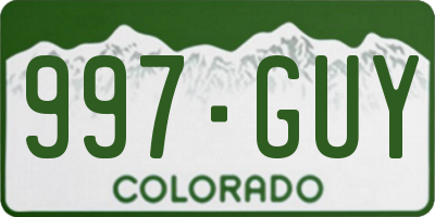 CO license plate 997GUY