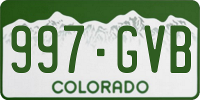 CO license plate 997GVB