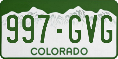CO license plate 997GVG