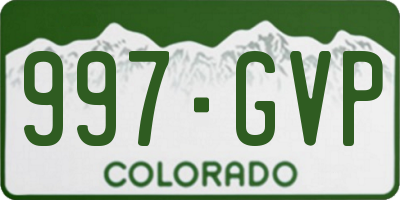 CO license plate 997GVP