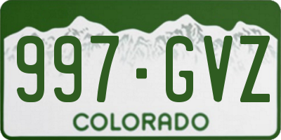 CO license plate 997GVZ