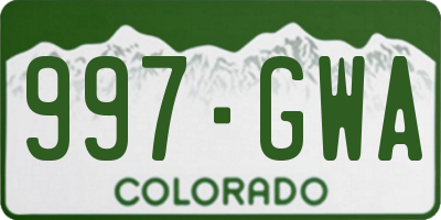 CO license plate 997GWA