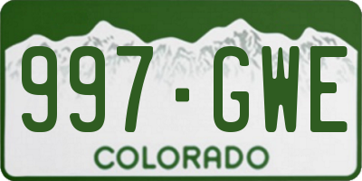 CO license plate 997GWE