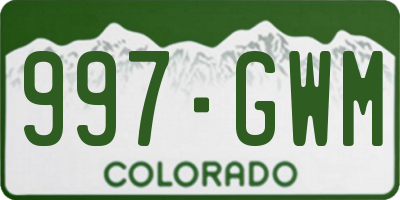 CO license plate 997GWM