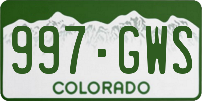 CO license plate 997GWS