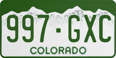 CO license plate 997GXC