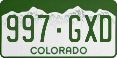CO license plate 997GXD