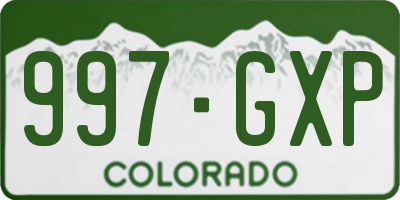 CO license plate 997GXP
