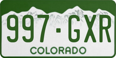 CO license plate 997GXR