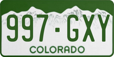 CO license plate 997GXY