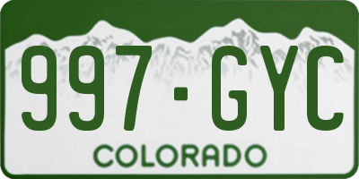 CO license plate 997GYC