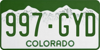 CO license plate 997GYD