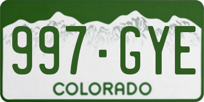CO license plate 997GYE