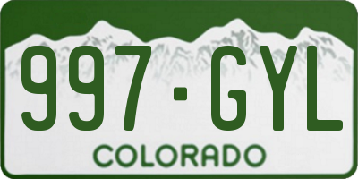 CO license plate 997GYL