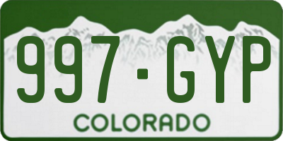 CO license plate 997GYP