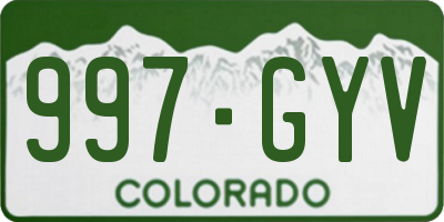 CO license plate 997GYV