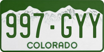 CO license plate 997GYY
