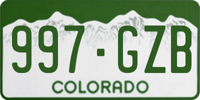 CO license plate 997GZB