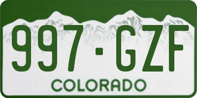 CO license plate 997GZF