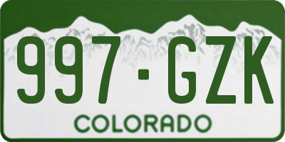 CO license plate 997GZK