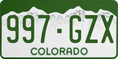 CO license plate 997GZX