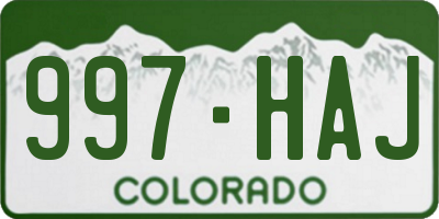 CO license plate 997HAJ