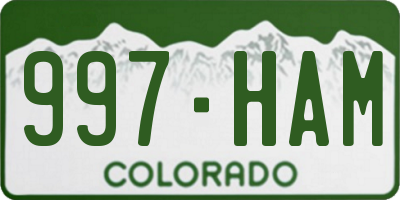 CO license plate 997HAM