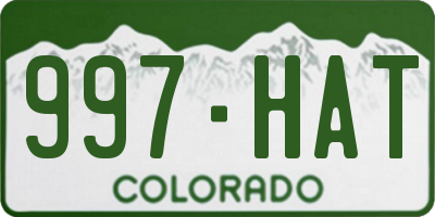 CO license plate 997HAT