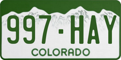 CO license plate 997HAY