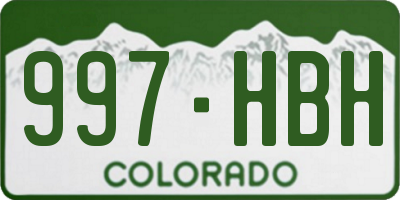 CO license plate 997HBH