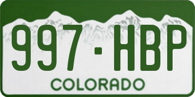 CO license plate 997HBP