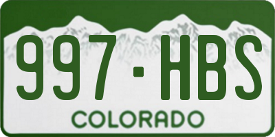 CO license plate 997HBS