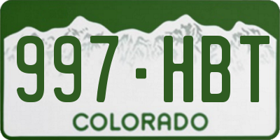 CO license plate 997HBT