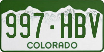 CO license plate 997HBV