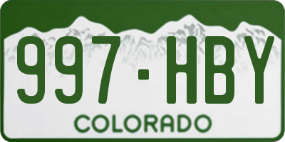 CO license plate 997HBY