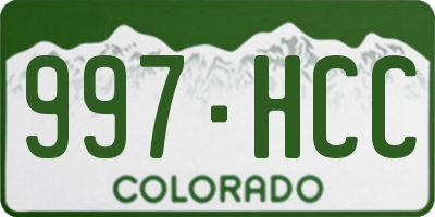 CO license plate 997HCC