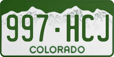 CO license plate 997HCJ