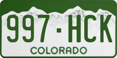 CO license plate 997HCK