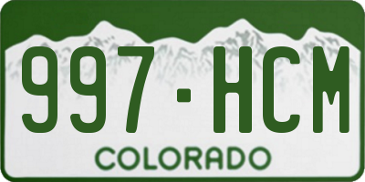 CO license plate 997HCM