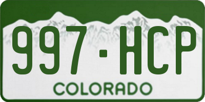 CO license plate 997HCP
