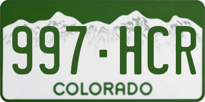 CO license plate 997HCR