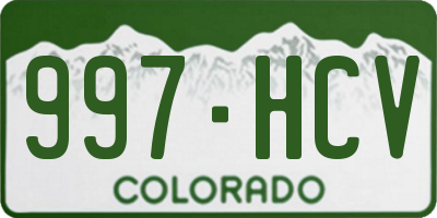 CO license plate 997HCV