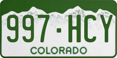 CO license plate 997HCY