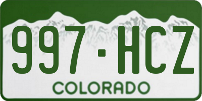 CO license plate 997HCZ