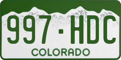 CO license plate 997HDC