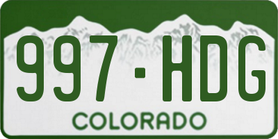 CO license plate 997HDG